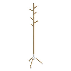 Safco Resi Standing Coat Tree, 6 Hook, 17.25w x 17.25d x 69.5h, White