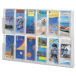 Safco Reveal Clear Literature Displays, 12 Compartments, 30w x 2d x 20.25h, Clear (SAF5604CL)