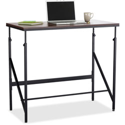 Safco Standing Height Desk, 48w x 24d x 50h, Walnut/Black