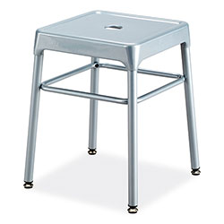 Safco Steel GuestBistro Stool, Backless, Supports Up to 250 lb, 18 in High Silver Seat, Silver Base