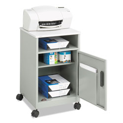 Safco Steel Machine Stand w/Compartment, One-Shelf, 15-1/4w x 17-1/4d x 27-1/4h, Gray
