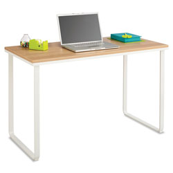 Safco Steel Workstation, 47.25w x 24d x 28.75h, Beech/White