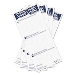Safco Suggestion Box Cards, 3-1/2 x 8, White, 25 Cards/Pack