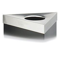 Safco Trifecta Waste Receptacle Lid, No Inscription, 20w x 20d x 3h, Stainless Steel