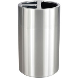 Safco Triple Recycling Receptacle, 40 gal, Steel, Brushed Aluminum, Ships in 1-3 Business Days