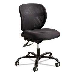 Safco Vue Intensive-Use Mesh Task Chair, Supports up to 500 lbs., Black Seat/Black Back, Black Base (SAF3397BL)