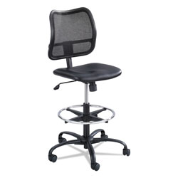 Safco Vue Series Mesh Extended-Height Chair, 33 in Seat Height, Supports up to 250 lbs., Black Seat/Black Back, Black Base