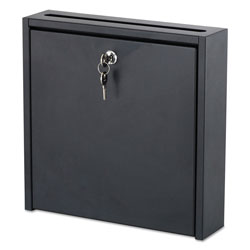 Safco Wall-Mountable Interoffice Mailbox, 12w x 3d x 12h, Black