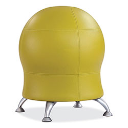 Safco Zenergy Ball Chair, Backless, Supports Up to 250 lb, Green Vinyl Seat, Silver Base