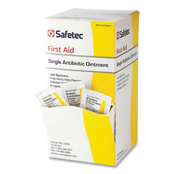 Safe-Tec First Aid Single Antibiotic Ointment, 0.03 oz Packet, 144/Box