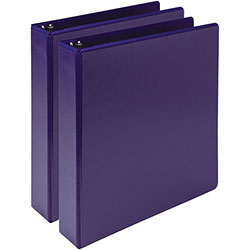 Samsill Earth's Choice Plant-Based Economy Round Ring View Binders, 3 Rings, 1.5 in Capacity, 11 x 8.5, Purple, 2/Pack