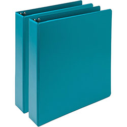 Samsill Earth's Choice Plant-Based Economy Round Ring View Binders, 3 Rings, 1.5 in Capacity, 11 x 8.5, Teal, 2/Pack