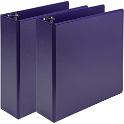 Samsill Earth's Choice Plant-Based Economy Round Ring View Binders, 3 Rings, 3 in Capacity, 11 x 8.5, Purple, 2/Pack