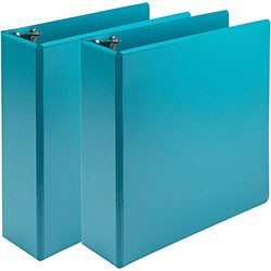 Samsill Earth's Choice Plant-Based Economy Round Ring View Binders, 3 Rings, 3 in Capacity, 11 x 8.5, Teal, 2/Pack