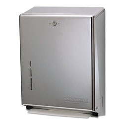 San Jamar C-Fold/Multifold Towel Dispenser, Stainless Steel, 11 3/8 x 4 x 14 3/4 (T1900SS)
