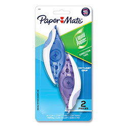 Papermate® DryLine Grip Correction Tape, 1/5" x 335", Blue/Purple Dispensers, 2/Pack (PAP87813)