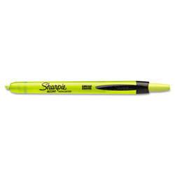 Sharpie® Retractable Highlighters, Chisel Tip, Fluorescent Yellow, Dozen (SAN28025)