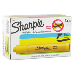 Sharpie® Tank Style Highlighters, Chisel Tip, Yellow, Dozen (SAN25005)