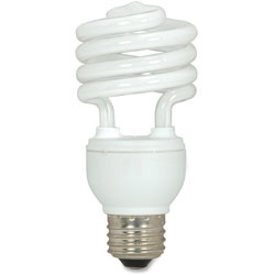 Satco CFL Spiral Bulb T2, 18W, 1140 Lumens, 12BX/CT, White