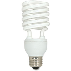 Satco CFL Spiral Bulb T2, 23W, 1600Lumens, 12BX/CT, White