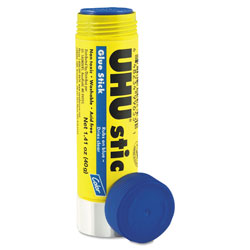 Saunders Stic Permanent Glue Stick, 1.41 oz, Applies Blue, Dries Clear