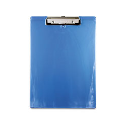 Saunders Plastic Clipboard, 1/2 in Capacity, 8 1/2 x 12 Sheets, Ice Blue