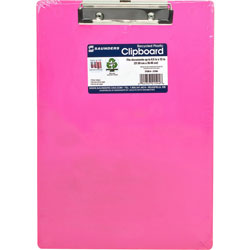 Saunders Plastic Clipboard, Letter, Holds 1/2" of Paper, Neon Pink