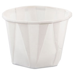 Solo Paper Portion Cups, 1oz, White, 250/Bag, 20 Bags/Carton