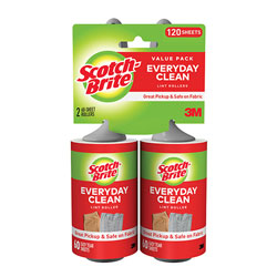 Scotch Brite® Lint Roller, Heavy-Duty Handle, 60 Sheets Roller, 2/Pack
