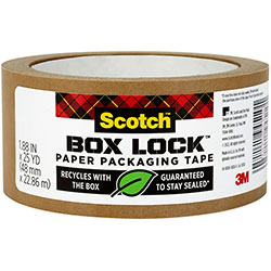Scotch™ Box Lock Packaging Tape Refill - 25 yd Length x 1.88 in Width - 8 / Carton - Brown