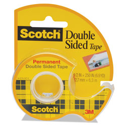 Scotch™ Double-Sided Permanent Tape in Handheld Dispenser, 1 in Core, 0.5 in x 20.83 ft, Clear