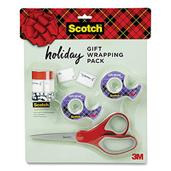 Scotch™ Holiday Gift Wrapping Pack, Assorted Tapes Plus Scissors/Kit