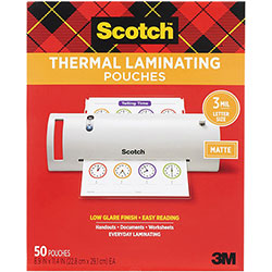 Scotch™ Laminating Pouch - Sheet Size: 8.90 in x 11.40 in Length x 3 mil Thickness