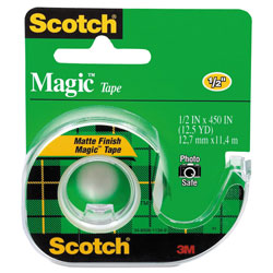 Scotch™ Magic Tape in Handheld Dispenser, 1" Core, 0.5" x 37.5 ft, Clear (MMM104)
