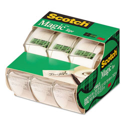Scotch™ Magic Tape in Handheld Dispenser, 1 in Core, 0.75 in x 25 ft, Clear, 3/Pack