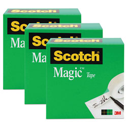 Scotch™ Magic Tape Refill, 3" Core, 1" x 72 yds, Clear, 3/Pack (MMM810723PK)