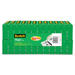 Scotch™ Magic Tape Value Pack, 1 in Core, 0.75 in x 83.33 ft, Clear, 24/Pack