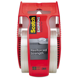Scotch™ Reinforced Strength Shipping and Strapping Tape in Dispenser, 1.5 in Core, 1.88 in x 10 yds, Clear