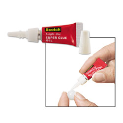 Scotch™ Single Use Super Glue No-Run Gel, 0.02 oz, Dries Clear, 4/Pack