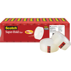 Scotch™ Super-Hold Tape Refill, 1 in Core, 0.75 in x 27.77 yds, Crystal Clear, 10 Rolls/Pack