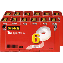 Scotch™ Transparent Tape, Refill, 1 in Core, 3/4 inx36 Yds, 12Rolls/BD