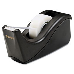 Scotch™ Value Desktop Tape Dispenser, 1" Core, Two-Tone Black (MMMC60BK)