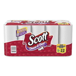 Scott® Choose-A-Sheet Mega Roll Paper Towels, 1-Ply, White, 102/Roll, 30 Rolls Carton (KCC36371)