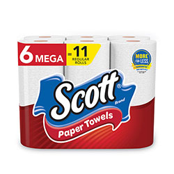 Scott® Choose-a-Size Mega Kitchen Roll Paper Towels, 1-Ply, 100/Roll, 6 Rolls/Pack, 4 Packs/Carton