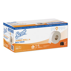 Scott® Essential 100% Recycled Fiber JRT Bathroom Tissue, Septic Safe, 2-Ply, White, 1000 ft, 4 Rolls/Carton