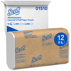 Scott® Essential C Fold Paper Towels (01510) with Fast-Drying Absorbency Pockets, 12 Packs / Case, 200 C Fold Towels / Pack (KIM01510)