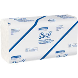 Scott® Scottfold Multi-Fold Towels, Low Wet Strength, 9.40 in x 12.40 in, White, Soft, Absorbent, Hygienic, For Hand, 4375/Carton