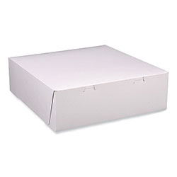 SCT Bakery Boxes, Standard, 12 x 12 x 4, White, Paper, 100/Carton
