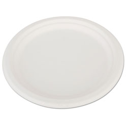 SCT ChampWare Heavyweight Bagasse Dinnerware, Plate, 10 in, White, 500/Carton