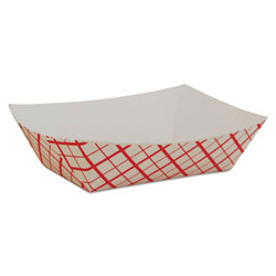 SCT Paper Food Baskets, Red/White Checkerboard, 1/2 lb Capacity, 1000/Carton